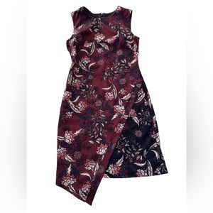 Vince Camuto Sz 4 New without tags gorgeous asymmetric floral print dress .